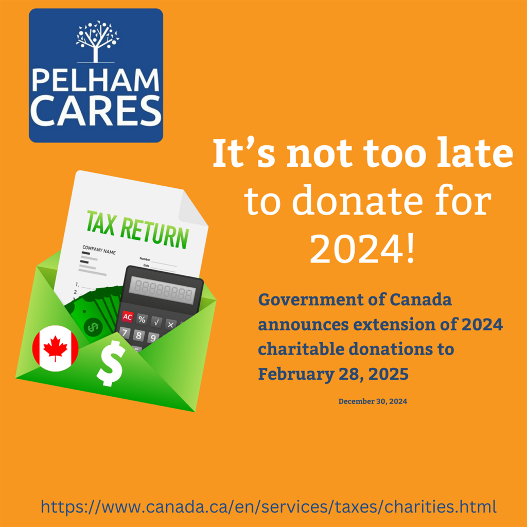 Government of Canada announces extension of 2024 charitable donations to February 28, 2025.